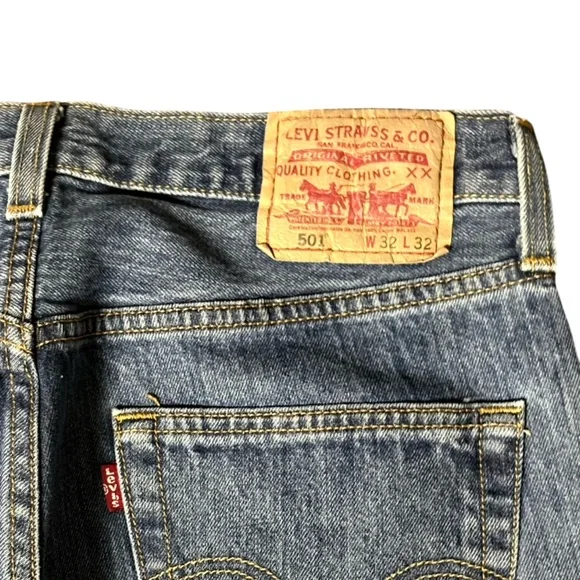 Vintage Levi's 501 Men's Straight Fit Men’s Denim Blue Jeans size 32/32 - Picture 12 of 13